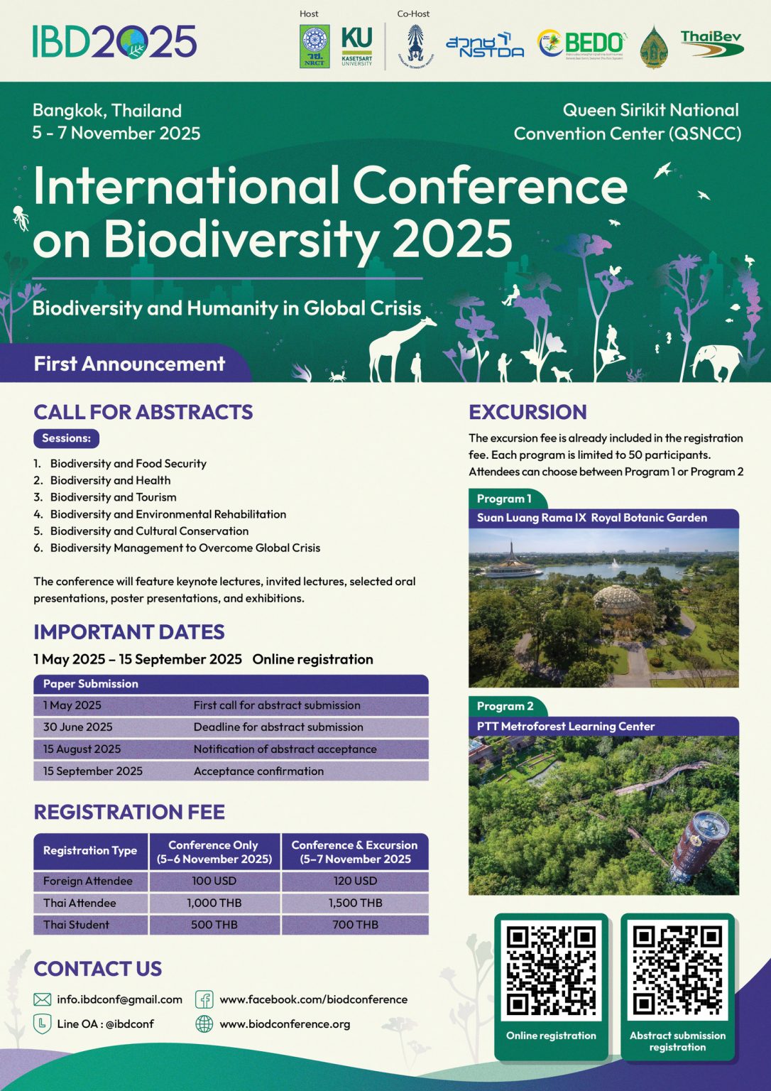 ประชาสัมพันธ์เชิญเข้าร่วมประชุมและนำเสนอผลงาน International Conference on Biodiversity 2025